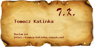 Tomecz Katinka névjegykártya